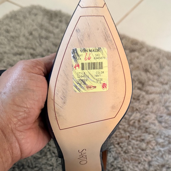 SARTO By Franco Sarto Dark Blue Slingback Heels - Picture 12 of 12